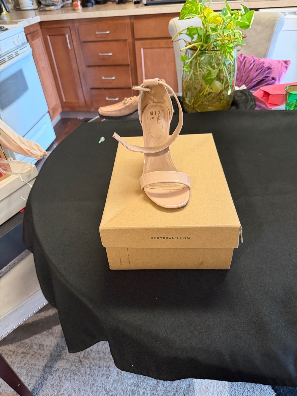 Lucky Brand Blush Nude Ankle-Strap Heels